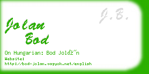 jolan bod business card